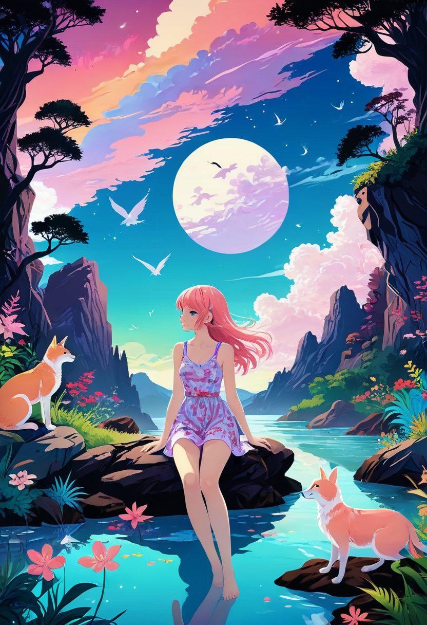 A colorful and imaginative scene depicting a variety of artistic styles of hentai, showcasing unique characters and intricate designs. Include elements that represent different fantasies such as playful creatures, surreal landscapes, and vibrant sexual themes, with a touch of whimsy. Ensure the atmosphere is both playful and mature, inviting exploration of fantasies. The background should be a blend of soft pastels and vibrant colors to enhance the overall experience. vector art. vibrant colors. 3D.